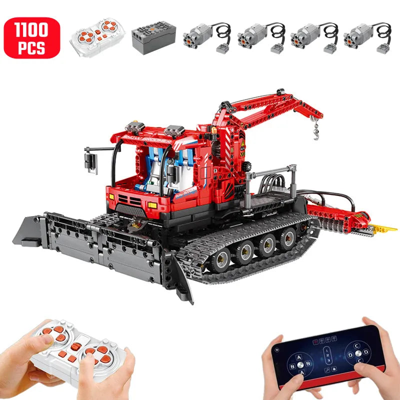 Building Blocks MOC 22019 RC Winter Snow Groomer Truck Bricks Toys - 1