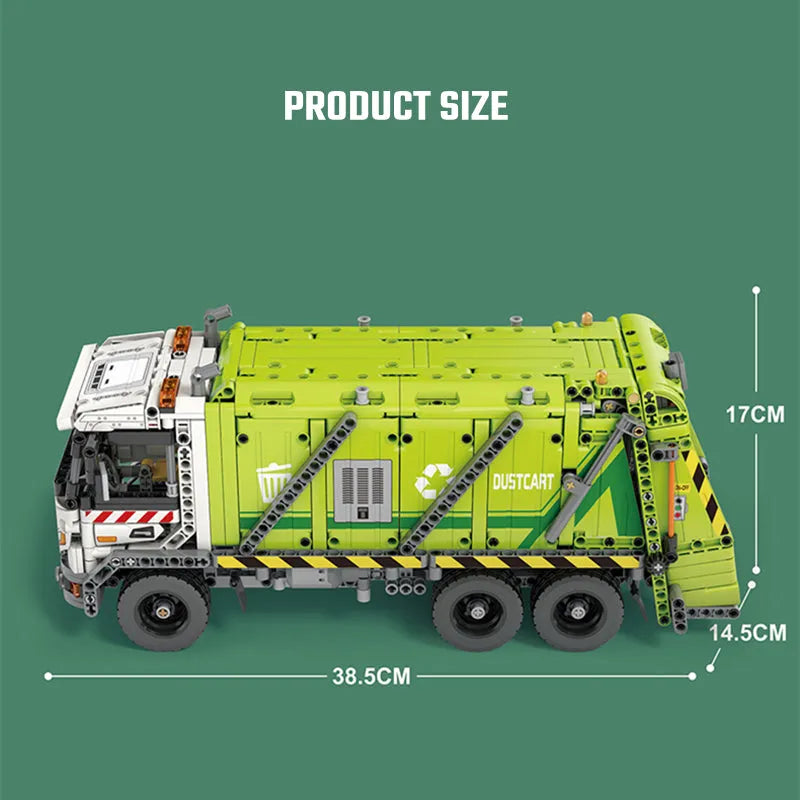 Building Blocks MOC 22022 RC APP Compressed Garbage Truck Bricks Toy - 6