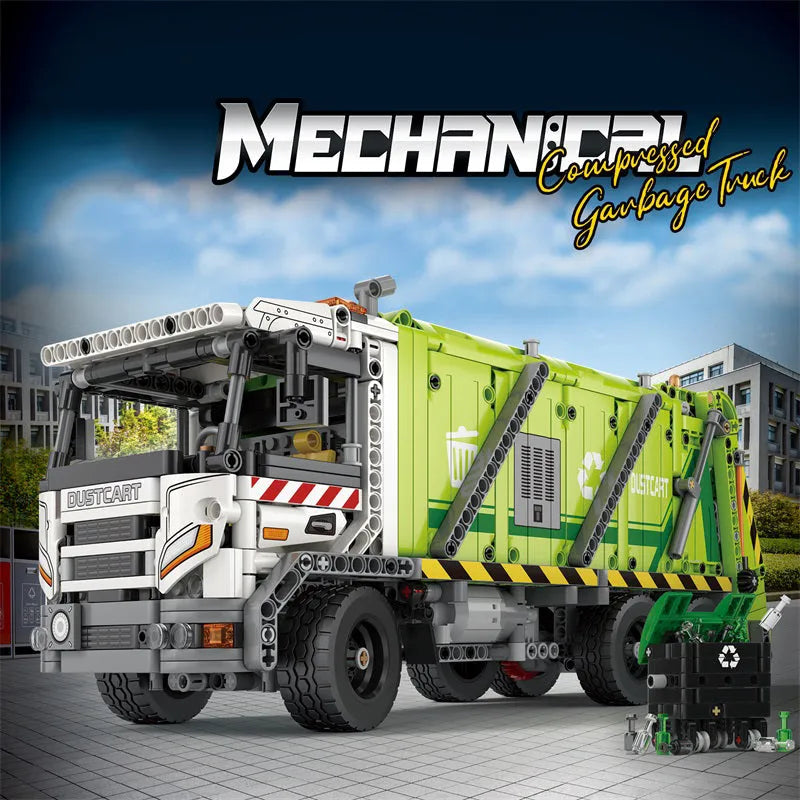 Building Blocks MOC 22022 RC APP Compressed Garbage Truck Bricks Toy - 2