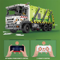 Thumbnail for Building Blocks MOC 22022 RC APP Compressed Garbage Truck Bricks Toy - 5