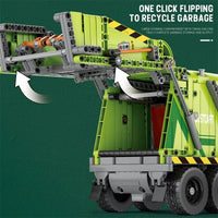 Thumbnail for Building Blocks MOC 22022 RC APP Compressed Garbage Truck Bricks Toy - 3