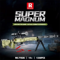 Thumbnail for Building Blocks MOC 77026 Military Super Magnum AWM Sniper Gun Bricks Toys - 2