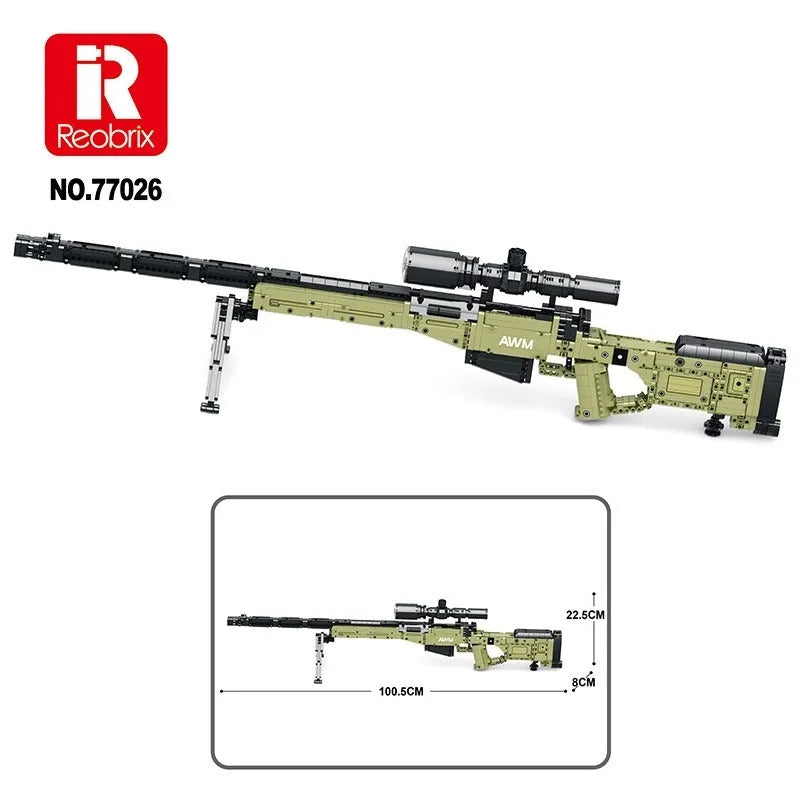 Building Blocks MOC 77026 Military Super Magnum AWM Sniper Gun Bricks Toys - 5