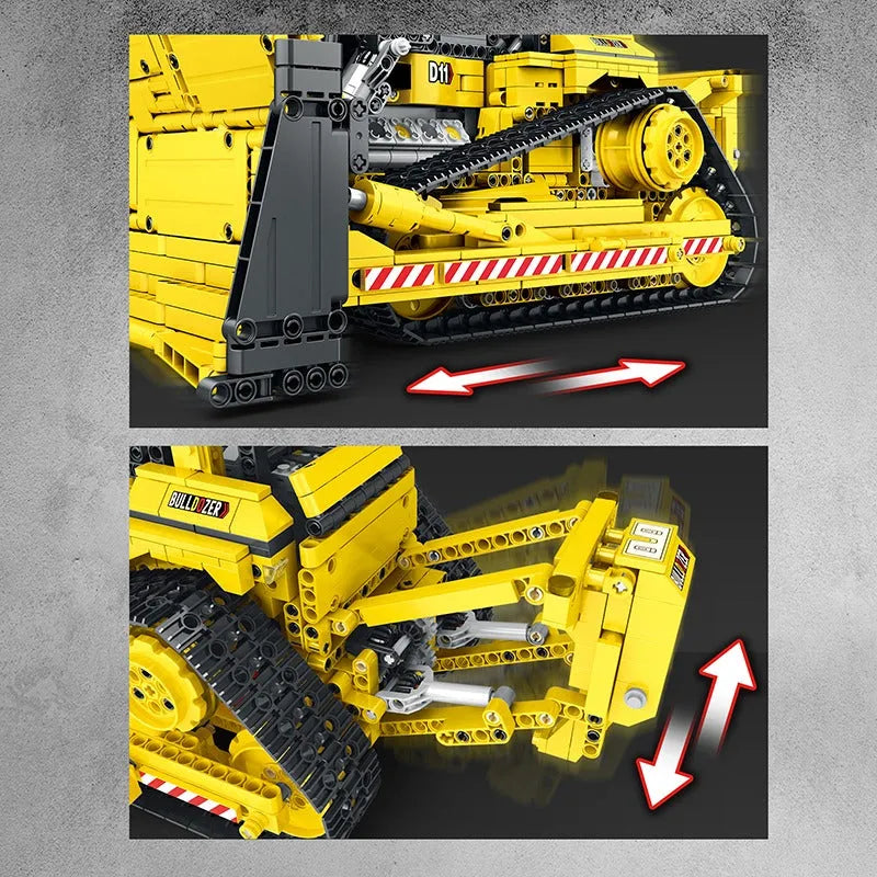Building Blocks MOC APP Mechanical RC D11 Bulldozer Bricks Toys 22001 - 7