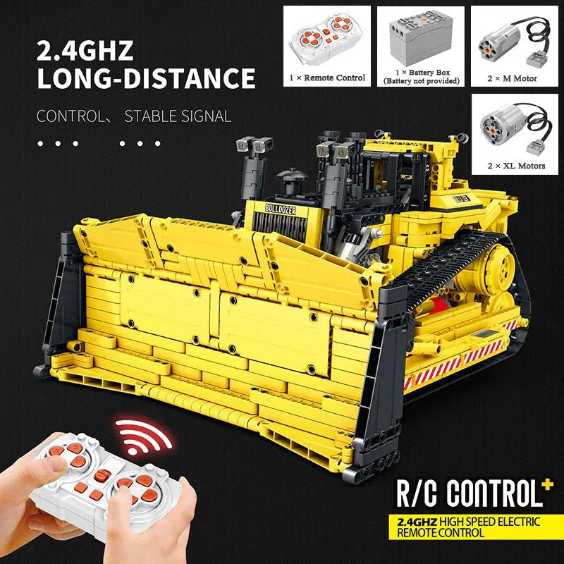 Building Blocks MOC APP Mechanical RC D11 Bulldozer Bricks Toys 22001 - 4