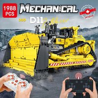 Thumbnail for Building Blocks MOC APP Mechanical RC D11 Bulldozer Bricks Toys 22001 - 2
