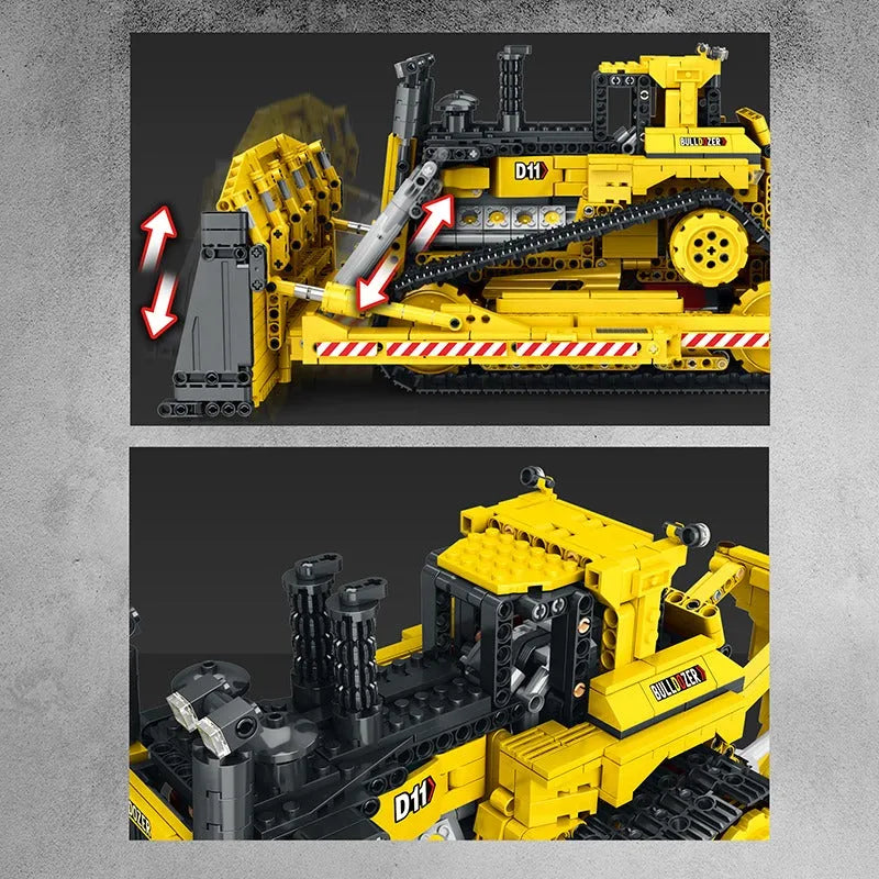 Building Blocks MOC APP Mechanical RC D11 Bulldozer Bricks Toys 22001 - 6