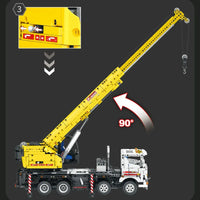 Thumbnail for Building Blocks MOC APP RC Motorized Mobile Crane Truck Bricks Toy - 4