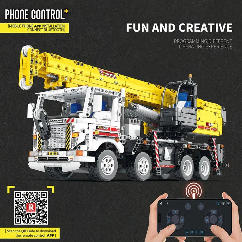 Building Blocks MOC APP RC Motorized Mobile Crane Truck Bricks Toy Construction Set Toys - 11