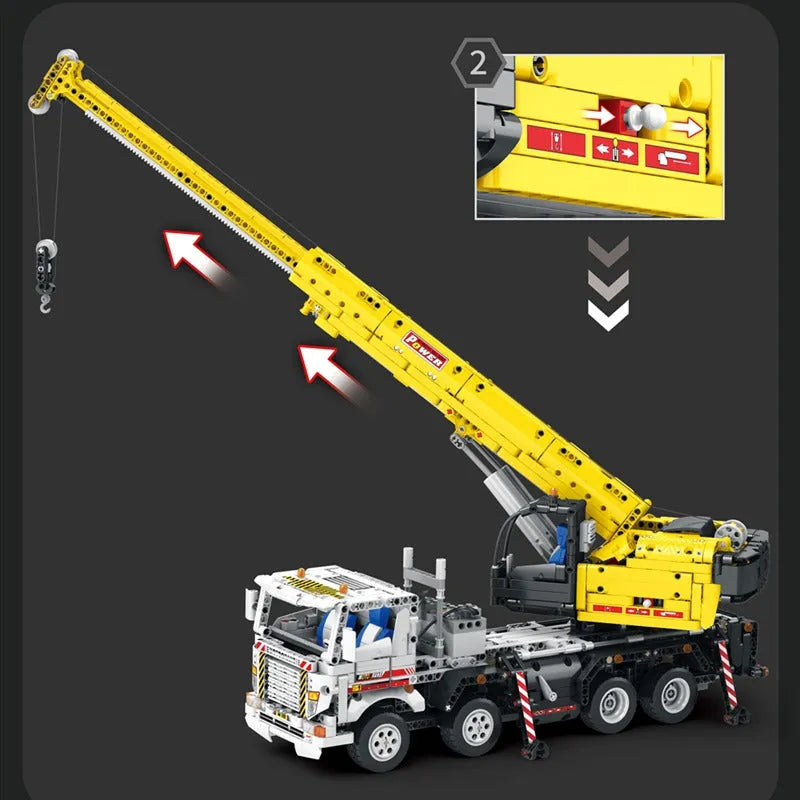 Building Blocks MOC APP RC Motorized Mobile Crane Truck Bricks Toy Construction Set Toys - 6