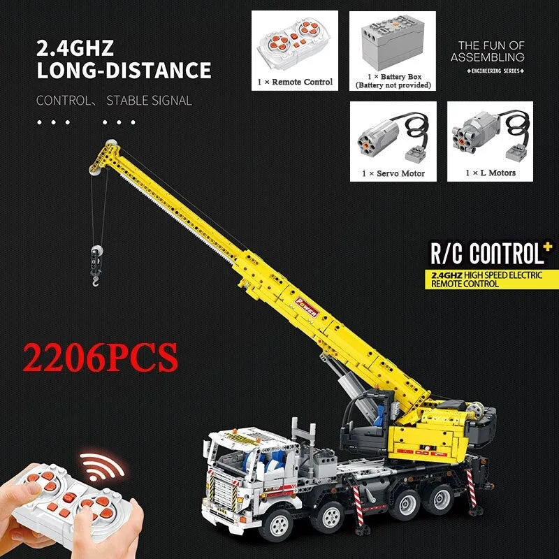 Building Blocks MOC APP RC Motorized Mobile Crane Truck Bricks Toy Construction Set Toys - 10