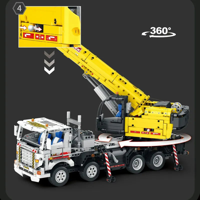Building Blocks MOC APP RC Motorized Mobile Crane Truck Bricks Toy Construction Set Toys - 5