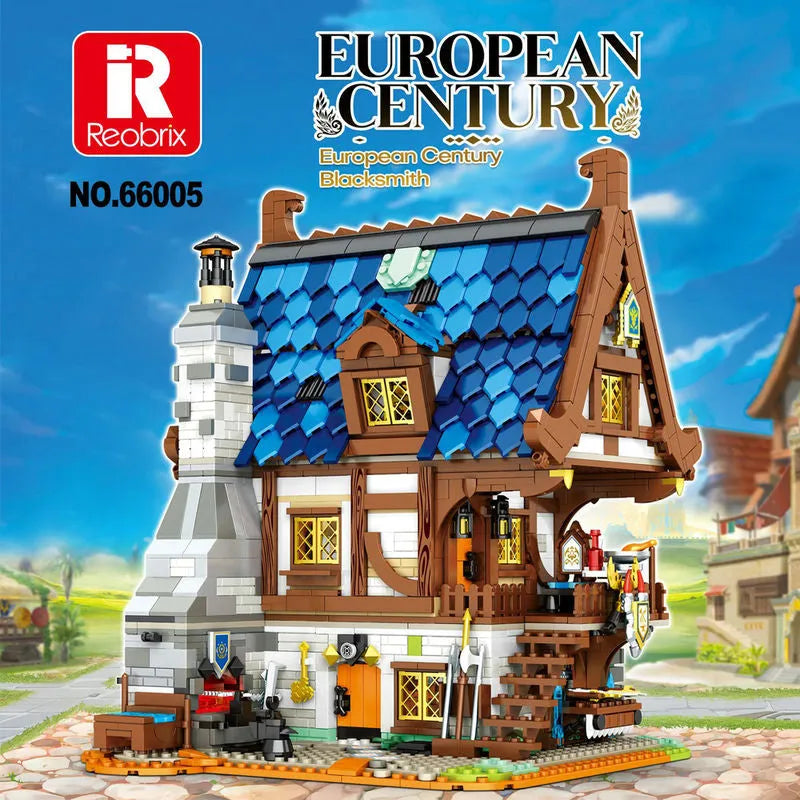 Building Blocks MOC Creator Expert Medieval Town Blacksmith Bricks Toy 66005 - 2