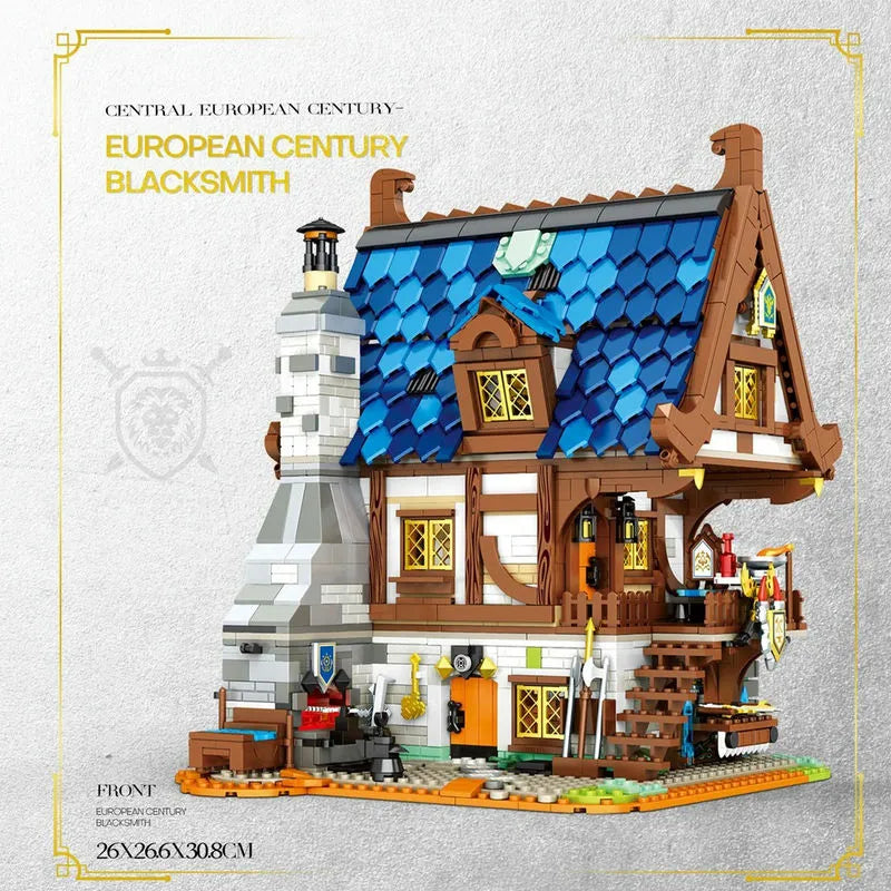 Building Blocks MOC Creator Expert Medieval Town Blacksmith Bricks Toy 66005 - 4
