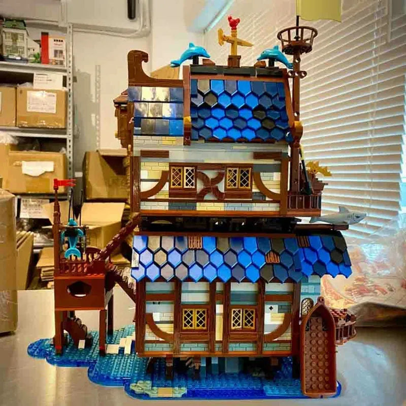 Building Blocks MOC Creator Expert Medieval Town Fishing Store Bricks Toy 66007 Construction Set Toys - 10
