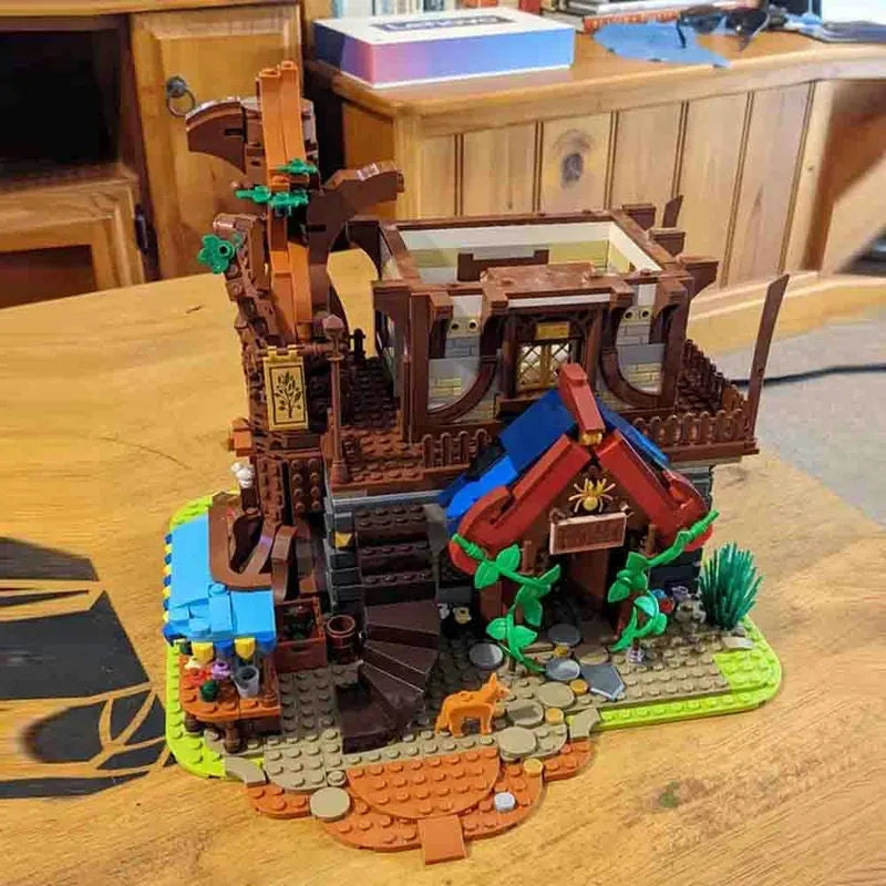 Building Blocks MOC Creator Expert Medieval Town Tree House Bricks Toy - 9
