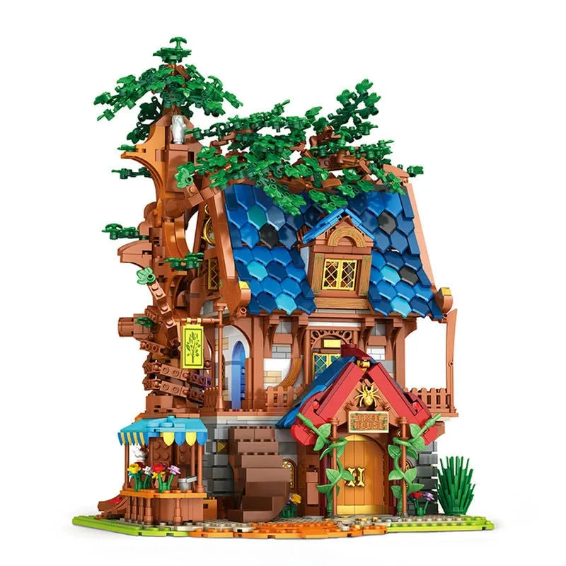 Building Blocks MOC Creator Expert Medieval Town Tree House Bricks Toy - 1