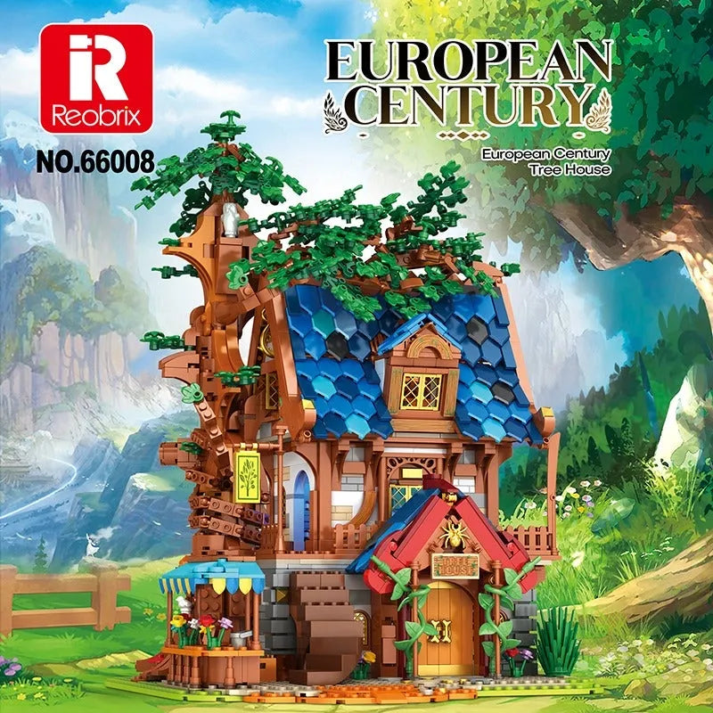 Building Blocks MOC Creator Expert Medieval Town Tree House Bricks Toy - 2
