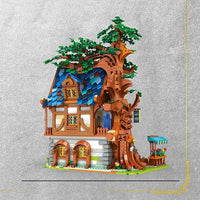 Thumbnail for Building Blocks MOC Creator Expert Medieval Town Tree House Bricks Toy - 6