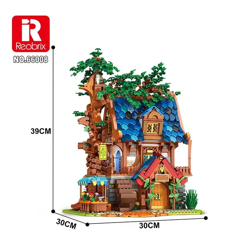 Building Blocks MOC Creator Expert Medieval Town Tree House Bricks Toy - 4