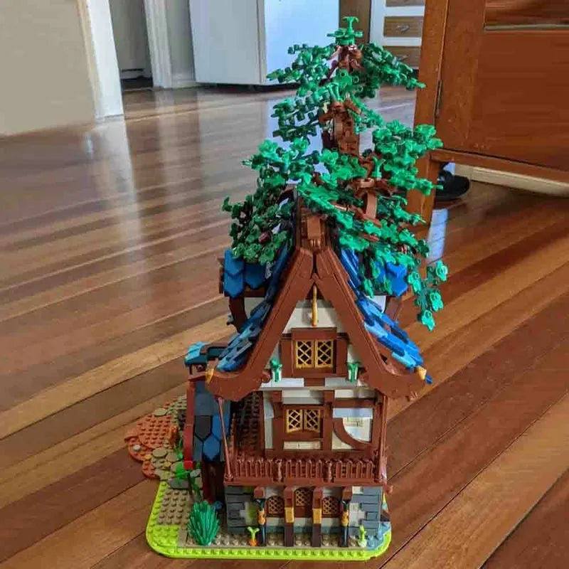 Building Blocks MOC Creator Expert Medieval Town Tree House Bricks Toy - 13