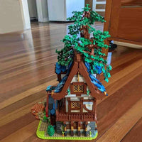 Thumbnail for Building Blocks MOC Creator Expert Medieval Town Tree House Bricks Toy - 13