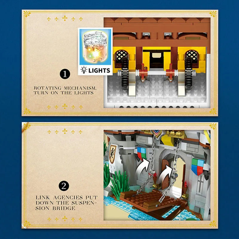 Building Blocks MOC Creator Expert The Golden Lion Castle Bricks Toy - 6