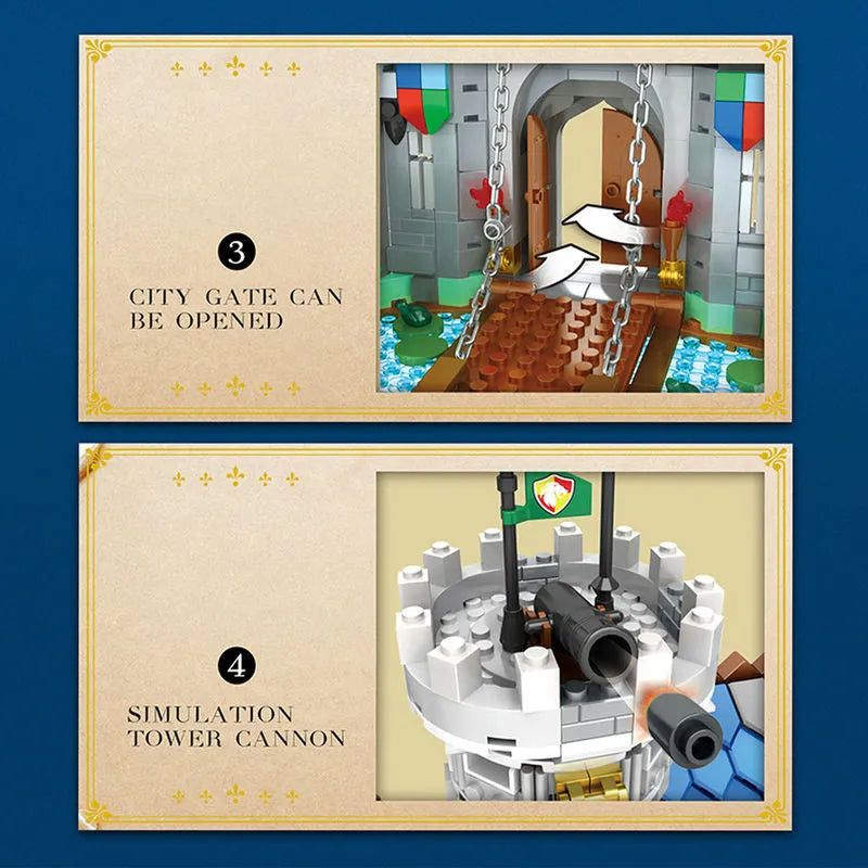 Building Blocks MOC Creator Expert The Golden Lion Castle Bricks Toy Construction Set Toys - 7