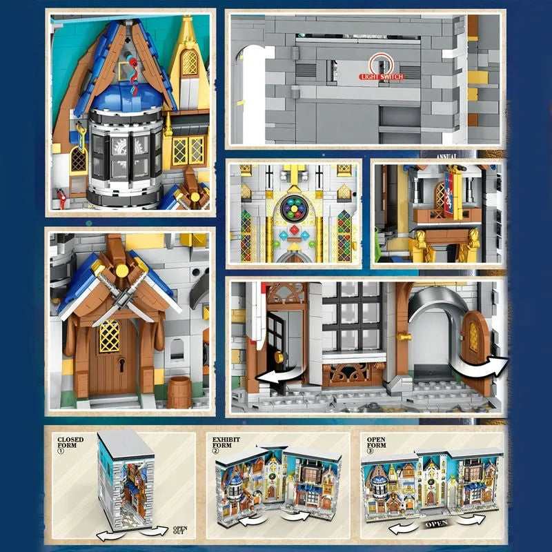 Building Blocks MOC Expert Street Medieval City Market Bricks Toys Construction Set Toys - 7