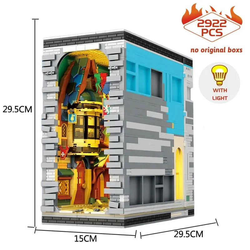 Building Blocks MOC Expert Street Medieval City Market Bricks Toys Construction Set Toys - 8