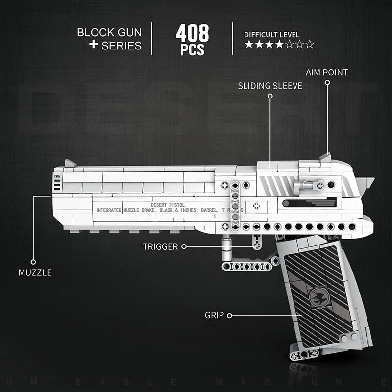 Building Blocks MOC Military Gun Desert Eagle Pistol Bricks Toys 77001 - 6