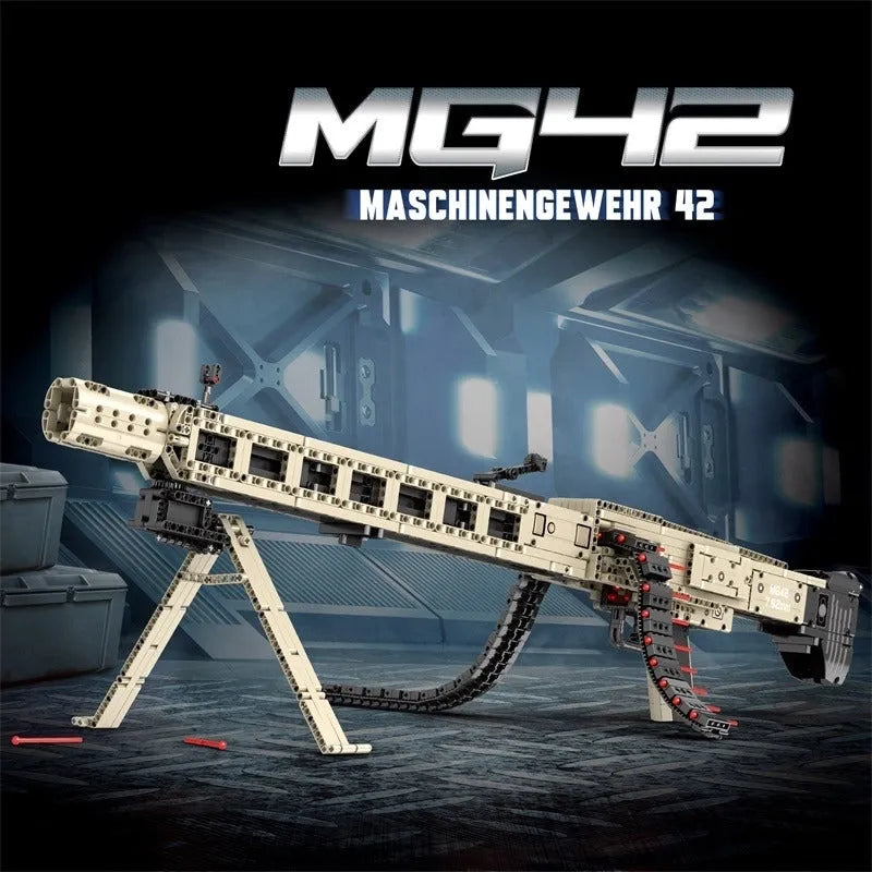 Building Blocks MOC Military MG24 Electric Machine Gun Bricks Kids Toys - 2