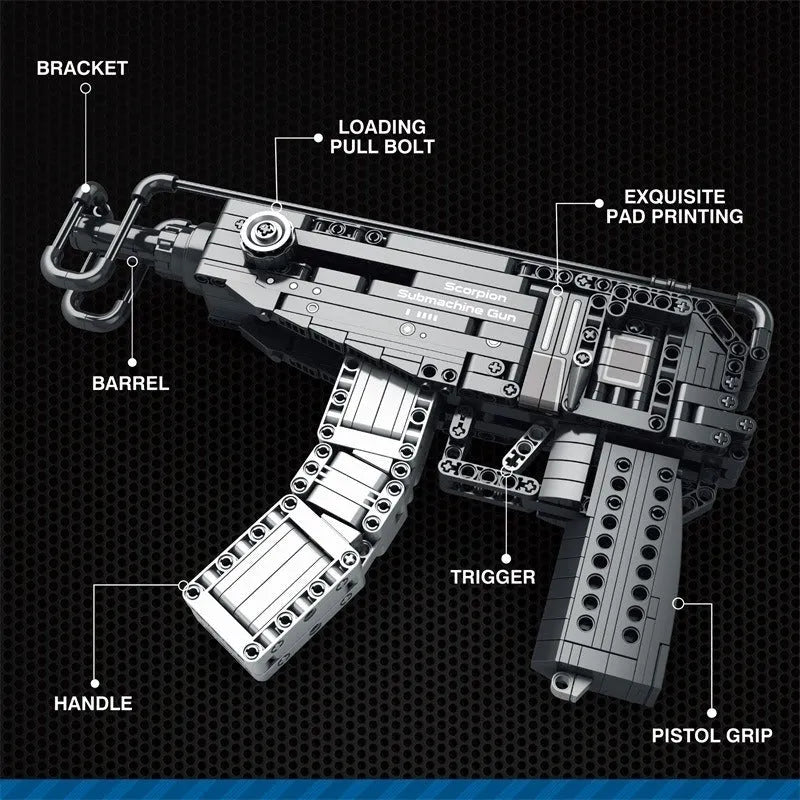 Building Blocks MOC Military Scorpion Sub Machine Gun Bricks Toys Construction Set Toys - 3
