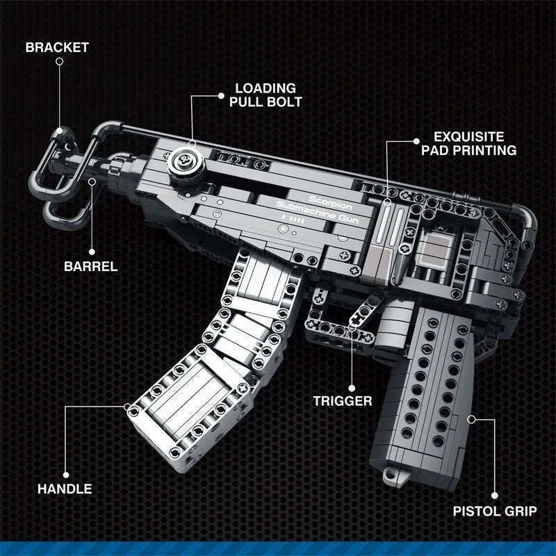 Building Blocks MOC Military Scorpion Sub Machine Gun Bricks Toys - 3