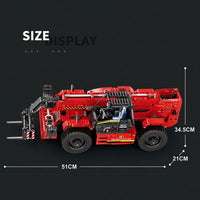 Thumbnail for Building Blocks MOC Motorized Telescopic Arm Forklift Truck Bricks Toy - 6