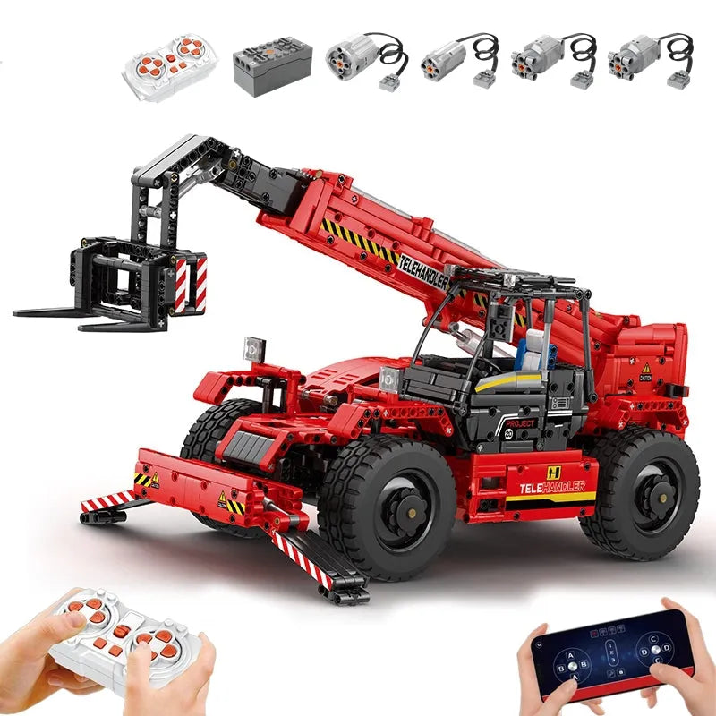 Building Blocks MOC Motorized Telescopic Arm Forklift Truck Bricks Toy - 1