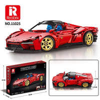 Thumbnail for Building Blocks MOC RC Motorized Ferrari Daytona SP3 Racing Car Bricks Toy 11025 Construction Set Toys - 8
