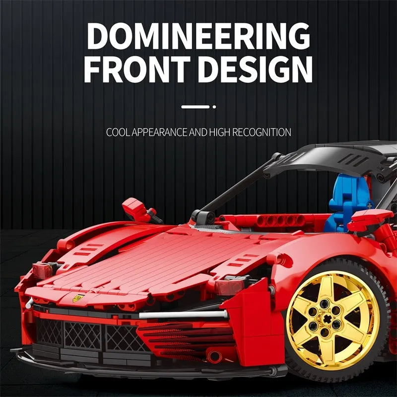 Building Blocks MOC RC Motorized Ferrari Daytona SP3 Racing Car Bricks Toy 11025 Construction Set Toys - 7