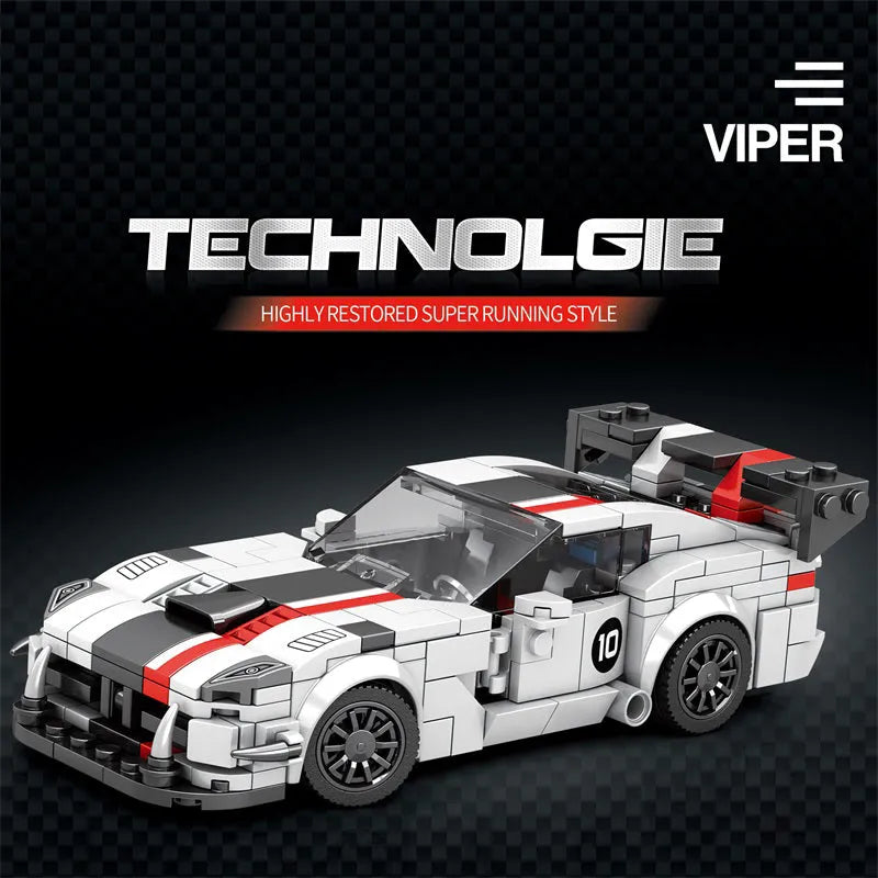 683 Tech MOC Tech 683 Dodge Viper Hyper Racing Car Bricks Toys