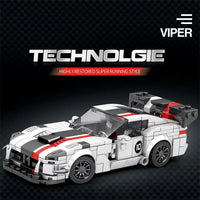 Thumbnail for Building Blocks MOC Tech 683 Dodge Viper Hyper Racing Car Bricks Toys - 1