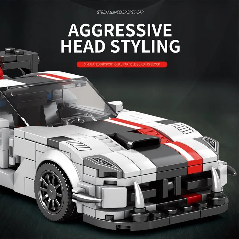 Building Blocks MOC Tech 683 Dodge Viper Hyper Racing Car Bricks Toys - 4