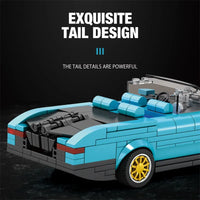 Thumbnail for Building Blocks MOC Tech 688 RR Boat Tail Classic Racing Car Bricks Toy Construction Set Toys - 5