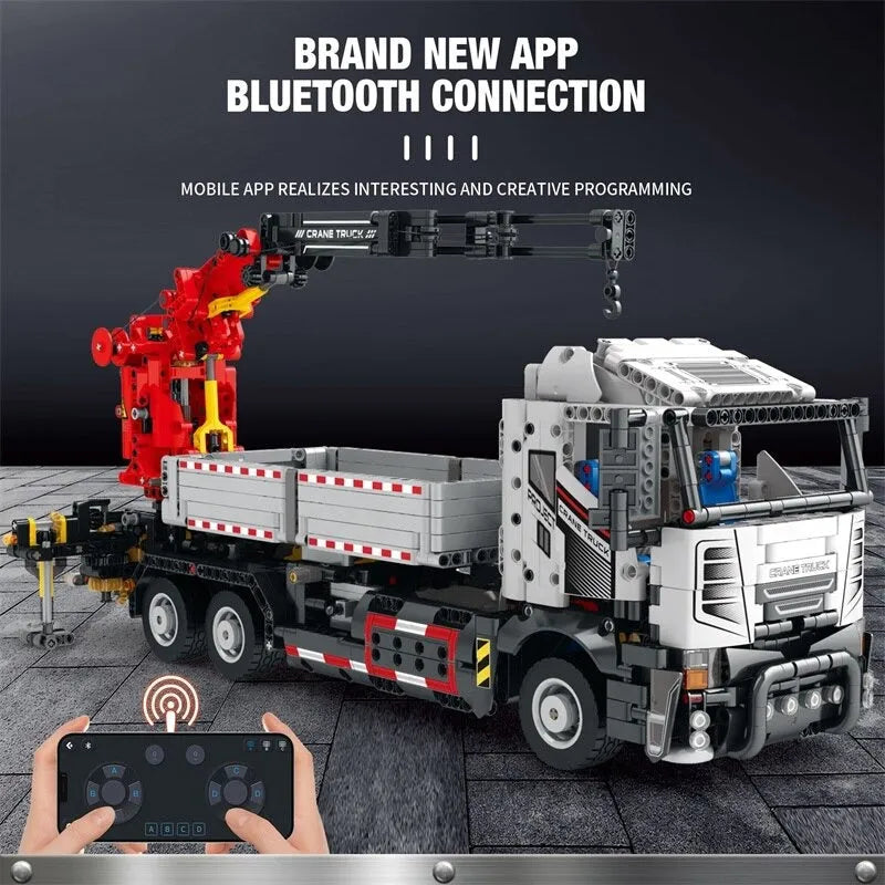 Building Blocks MOC Tech APP Motorized RC Crane Truck Bricks Toy 22011 - 5