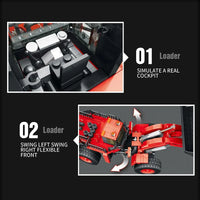 Thumbnail for Building Blocks MOC Tech APP Motorized RC Excavator Loader Truck Bricks Toys - 6