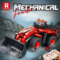 Thumbnail for Building Blocks MOC Tech APP Motorized RC Excavator Loader Truck Bricks Toys - 2