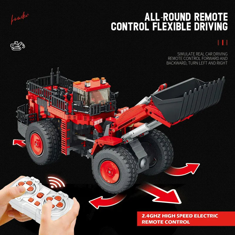 Building Blocks MOC Tech APP Motorized RC Excavator Loader Truck Bricks Toys - 5