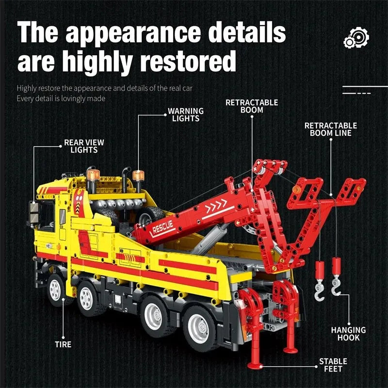 Building Blocks MOC Tech APP Motorized RC Wrecker Truck Bricks Toy 22012 Construction Set Toys - 6