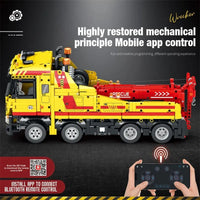 Thumbnail for Building Blocks MOC Tech APP Motorized RC Wrecker Truck Bricks Toy 22012 Construction Set Toys - 4