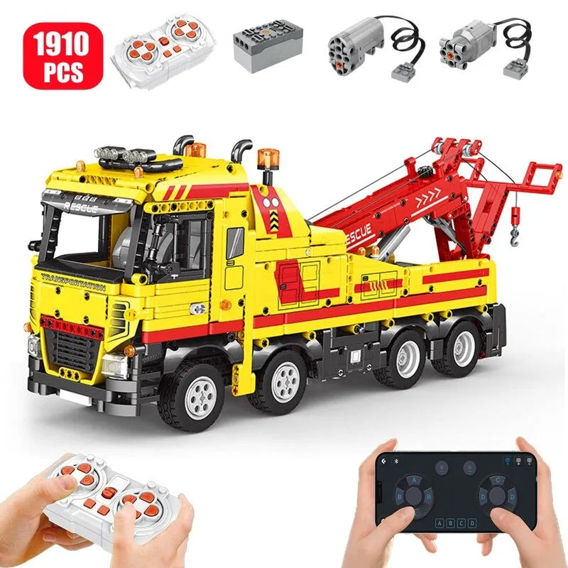 Building Blocks MOC Tech APP Motorized RC Wrecker Truck Bricks Toy 22012 Construction Set Toys - 1