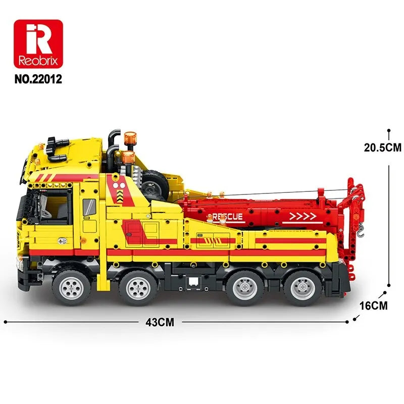 Building Blocks MOC Tech APP Motorized RC Wrecker Truck Bricks Toy 22012 Construction Set Toys - 8